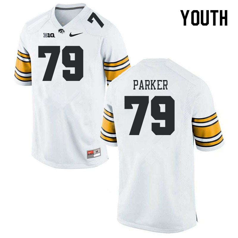 Youth #79 Daijon Parker Iowa Hawkeyes College Football Jerseys Stitched-White - Click Image to Close